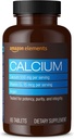 Elementi Calcium più Vitamina D, Calcio 500mg con D2 600IU, Vegan, 65 compresse (2 mesi di fornitura) (Packaging può variare), Supporti ossa forti e salute immunitaria