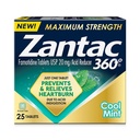 Zantac 360 Massima resistenza, Fresca zecca, 25 conte, Prevenzione di bruciore di stomaco e sollievo, 20mg compresse
