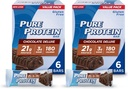 Pure Protein Bars, High Protein, Snack Nutritious per sostenere l'energia, Basso zucchero, Gluten Free, Chocolate Deluxe, 6 Count (Pack of 2)