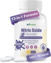 Integratori di ossigeno nitrico per uomini e donne, 3000mg, 120 capsule - 13-in-1 Booster di ossido nitrico per la crescita del muscolo, salute del cuore, energia e circolazione - Non-OGM, senza glutine