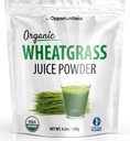 Opportuniteas Organic Raw Wheatgrass Juice Powder - Cresciuto e asciugato negli Stati Uniti - Premium Green Superfood Supplement - Vegan & Non-GMO - 4.5 oz