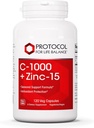 PROTOCOLLO PER LA VITA BALANCE C-1000 + Zinc-15 - Vitamina C & Zinc Bisglycinate - Integratore di Supporto Immune - Integratore Antiossidanti - con Acido Ascorbico - 120 capsule di Veg