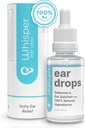 Gocce dell'orecchio del Whisper | 2oz | USA | Tutti gli scivoli naturali gocce dell'orecchio per gli adulti con le orecchie del prurito | Gocce dell'orecchio dello Swimmers combattimento orecchio con le gocce dell'orecchio dell'acido acetico
