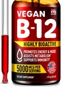 B12 Sublingual 5000 mcg Drops - Made in USA - Vegan B12 Vitamine per l'energia, Mood & Memory - Gocce sublinguali altamente biodisponibili - Methylcobalamin per le donne & uomini - 2 fl. oz.