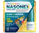 Nasonex spray allergia nasale 24HR per bambini, non sonnolenza, nebbia senza profumo, sintomi di allergia + congestione nasale, forza di prescrizione completa, 60 spray