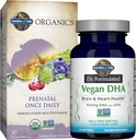 Giardino della vita Una volta Daily Vegan DHA + Prenatal Multi Bundle: Dr Formulated Vegan DHA 30 Softgels + Organics Prenatal Una volta Giornaliero Multivitaminici con Folate per la salute prenatale delle donne, 30 compresse