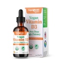 LIQUIDHEALTH Vitamina D3 4000 IU, USDA Organic Vitamin D Liquid Drops for Adults & Kids, Vegan Vitamin D for Immune System Support, Bone Health, Mood Support, Healthy Skin - Made in USA (2 oz)
