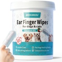 Pulire l'orecchio Wipes 60 Contenitori, Pulitore per l'orecchio del cane, Kit per la cura di cani e gatti, Morbido e facile pulizia otica, Rimuovere la cera, Dirt & Stop Smelly, Itchy, Non irritante, profumo di cocco