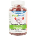 DrFormulas Multivitamin Gummies con Omega 3 e Probiotici per bambini e adulti con vitamina C | Nexabiotico con vitamina A, C, D3, E, B6, B12 e Zinco, Biotina, Folate | Vegetariano Halal, 120 Conte