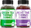 Green Tea Fat Burner Gummies (60 conte) - Appetite Suppressant Supplemento di perdita di peso e Night Time Fat Burner Gummies (60 conte) Perdita di peso & Metabolismo Supplemento - Terze Parti testate - USA Made