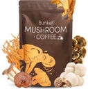 Mushroom Coffee, Adaptogenic 6 Funghi con Lion's Mane, Reishi, Cordyceps, Shiitake, King Trumpet & Turkey Tail, Polvere istantanea del caffè per l'energia, la digestione e il supporto immunitario, 30 Servings
