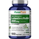 NusaPure Luteolin Complex con Rutin 200 mg | 100 capsule | Vegetariano, Non OGM & Vegan Flavonoid Formula
