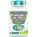 Probiotici con Prebiotici: 50 miliardi di CFU - 10 Strain - 90 capsule vegetariane | con Acidophilus Probiotic per la salute digestiva, salute del fegato, e supporto immunitario* | per gli uomini e le donne