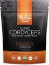 Super Greens Daily Greens Superfood Powder - Certificato USDA Polvere verde organica w/20+ Cibi interi, polvere di Spirulina, erba di grano e orzo - Probiotici, fibre e enzimi - Cordyceps, 30 Servings