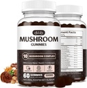 Mushroom Gummies 10 Blend Mushrooms Complex 2500mg con Lions Mane, Cordyceps, Turchia Tail, Chaga, Reishi Supplement-Focus, Clarity, Memory, Energy, Immune Support-60 Gummies