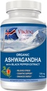 Viking Organic Ashwagandha con Black Pepper Extract Icelandic. 60 Vegan Capsules - Assorbimento massimo per Stress, Mood & Energy Support