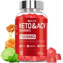 (1 pacchetto) Aceto di sidro di mele Gummies | Keto ACV Gummies per supporti Metabolismo & Fat Burn con vitamina B6 & B12 | ACV Supplemento | Miele di limone Flavor | 60 Vegan per donne e uomini