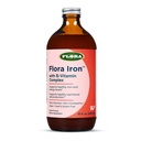 Flora Iron - Vegan Liquid Iron Supplemento con B Vitamine - Offre globuli rossi e supporto energetico - Yeast-Free & Gluten-Free - Delicious Fruit Juice Base - 15 fl. oz. Bottiglia di vetro