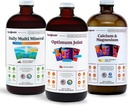 Muscoli LIQUIDHEALTH, Bones & Joints Liquid Vitamin Bundle with Daily Multi Mineral, Optimum Joint Liquid Glucosamine, and Calcium & Magnesium Supplements - Bone & Joint Health, Energy, Vegan, Non OGM