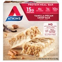 Atkins Vanilla Pecan Crisp Protein Meal Bar, High Fiber, 1g Sugar, 4g Net Carb Meal Sostituzione, Keto Friendly, 5 Count