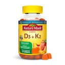 Natura fatta Vitamina D3 K2 Gummies, Vitamina D 5000 IU Per servire per Bone, denti, muscolo e supporto immunitario, 50 Vitamine gommose, alimentazione di 25 giorni