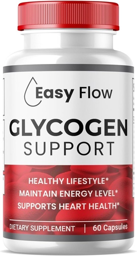 (1 pacchetto) Easy Flow Glycogen, EasyFlow Glycogen Support Capsules, Glyco Optimizer Formula, Natural Blood Vessel Cleaner, Premium Easy Flow Glycogen Support (60 capsule)