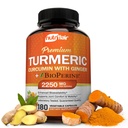 NutriFlair curcuma erboristica con Ginger e BioPerine Integratori Pepe Nero, 180 Capsule - 95% Curcuminoidi - Supporto congiunto, Antiossidante, Antiinvecchiamento - Naturale, Non OGM, Vegan Migliore Massima Potenza