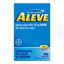 Gelcaps del riduttore del dolore di Aleve & Fever, Sodio di Naproxen, Medicina del mal di testa e della schiena e del dolore del corpo, per gli adulti e i bambini età 12 e superiore, 90 conte
