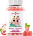 NAD+ Gummies Supplemento per le donne 1000MG - NAD Plus Gummies per gli uomini Zucchero Vitamina B3 Niacinamide Pure Organic Boosts NAD Livello Anti-Aging Cell Regeneration Energy Brain Peach Flavor 60C