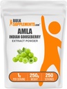 BulkSupplements.com Polvere dell'estratto di Amla - Estratto di uva spina indiana, polvere di Amla - senza glutine, 1g per porzione, 250g (8.8 oz) (pacchetto di 1)
