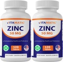 Zinco Vitamatico 50mg come Zinc Gluconate 120 Conte - Integratore Immunità (Totale 240 compresse) - 2 Confezione
