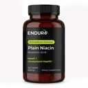 Niacina di pianura di Endur (acido nicotinico), salute del cuore e supplemento di equilibrio di colesterolo sano, formula di rilascio immediato, senza glutine, 500mg (100 compresse)