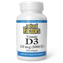 Fattori naturali, Vitamina D3, 5.000 UI, Supporta Joint, Salute Bone & Immune, 240 Conta (Pacchetto di 1)