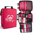 Kit di pronto soccorso, Kit di pronto soccorso Trauma con sistema di stampaggio a scomparti etichettato, Kit di emergenza professionale per casa, ufficio, auto, esterno, escursionismo, viaggio, campeggio