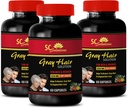 Pillole Energetiche - Soluzione Anti-Gray Hair - per Uomo e Donne - Acido Folico, Biotina, Acido Pantotenico, Catalse, Equitazione, Sega Palmetto, PABA, L-Tyrosina, Nettle, Chlorophyll, Fo Ti, Orzo 3B 180 Caps