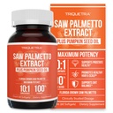 Saw Palmetto Extract – 10X Potency, Pharmaceutical Grade Strength - Plus Pumpkin Seed Oil - Supporta la salute della prostata, Allevia problemi di urinazione, Supporta la crescita dei capelli, DHT Blocker – 60 Softgels