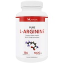 ML Naturals Pure L-Arginina 1000 mg 180 capsule vegetali. Aminoacido, stimolatore ossido nitrico, e supporta la salute del cuore, NSF-Certified & cGMP-Compliant.