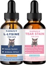 Lysine per gatti & Tear Stain Remover - Supportare la normale funzione visiva, Tear Stain Eliminazione, Rilievo Freddo - Cat Respiratory and Eye Infection Treatment for Runny Nose and Watery Eyes
