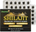 90 compresse Shilajit, Himalayan Shilajit gocce asciutte organiche (200 mg ogni, fornitura di 90 giorni) - Supplemento massimo del grado d'oro di potenza - per il metabolismo, l'energia e il supporto immunitario