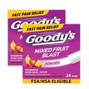 Polvere di mal di testa ad alta resistenza di Goody, pacchetti di di dissolvenza del sapore della lama di frutta mista, 24 confezioni individuali (2 pacchetto)
