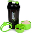 XTK Shaker Bottiglie 16OZ Shaker Proteine con Mix Ball Portable Sport Water Bottiglia Leak Proof GYM Cup per miscele proteiche con Storage & Pill Organizer, Ideale per Pre Workout, BPA Free (Green)