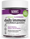 Norm's Farms Organic Elderberry Gummies - Supporto giornaliero per adulti e bambini con zinco, DE111 Probiotic, Vitamina C - Made in USA, 3rd Party Tested - Vegan, Gluten-Free, Kosher, Non-GMO, 60 Gummies