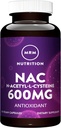 MRM Nutrition N-Acetyl-Cysteine (NAC) 600mg | Antixoidant | Salute Resipratoria | Salute del fegato | Salute mitocondriale | Vegan + Gluten-Free | 60 Serve