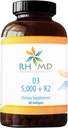 RHMD D3 5000 + K2 Integratori dietetici (60 Softgels)