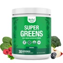 Super Greens Polvere giornaliera di Superfood - Certificato USDA Polvere verde organica w/20+ Cibi interi, polvere di Spirulina, erba di grano e orzo - Probiotici, fibre e enzimi - Flavour originale, 30