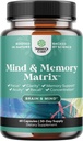 Integratore avanzato del cervello per la memoria e la messa a fuoco - Nootropics Brain Support Supplemento con la memoria e le vitamine di messa a fuoco per gli adulti di tutte le età - per il cervello Fog Clarity Energy and Recall - 60 Count