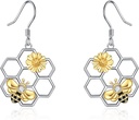 LUHE Ape Orecchini per le donne 925 Sterling Silver Bumble Orecchini con ciondolo Honeycomb Gioielli Dangle Regali per le donne