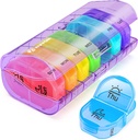 AUVON Pill Box 2 volte al giorno, organizzatore settimanale di pillole AM PM con 7 custodia tascabile giornaliera per mantenere la vitamina, la medicina, il farmaco e il supplemento