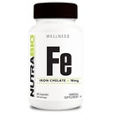 NutraBio Iron Chelate (18mg)- Supplementi di ferro per gli uomini e le donne- Ferrous Bisglycinate Chelate, Supporta la salute delle cellule di sangue rosso, 60 capsule
