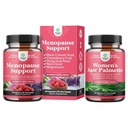 Bundle di Menopause Supplemento per maglioni notturni, Flash Hot & Mood Swings con Dong Quai, Chaste Berry & Black Cohosh Root e Saw Palmetto per le donne 500mg DHT Blocker con Maca Root & Biotin
